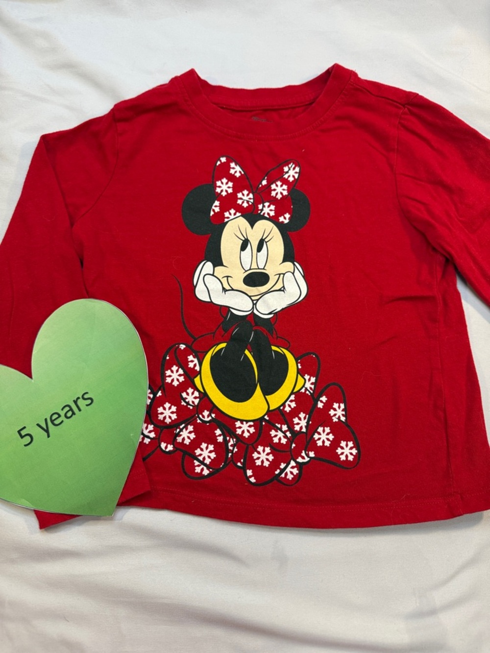 Disney Red Minnie Mouse Long Sleeve Shirt with Bow & Skirt Graphic